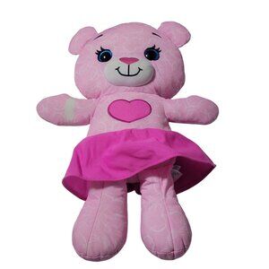 Tomy Doodle Bear 16 inch Plush Pink Skirt Heart Stuffed Animal Toy